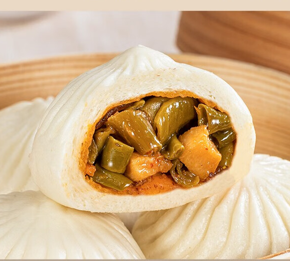 酸辣豆角鸡丁包